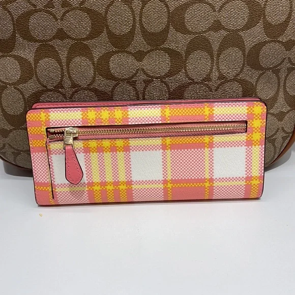Coach Slim Wallet With Garden Plaid Print
IM/Taffy Multi NWT - Picture 14 of 16